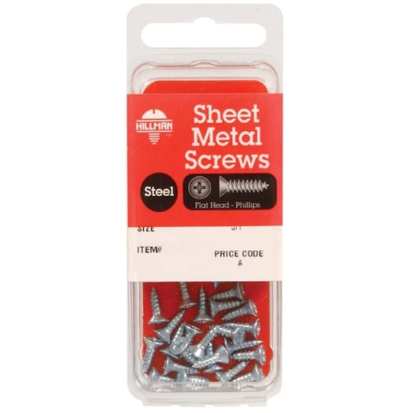 Hillman Sheet Metal Screw, #10 x 2 in, Zinc Plated Steel Flat Head 10 PK 5105135 - main
